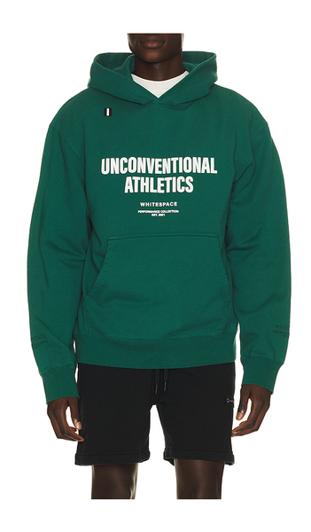 Whitespace Unconventional Athletics Hoodie In Dark Green. Size S. Also In M, L, Xl/1x, Xxl/2x. 