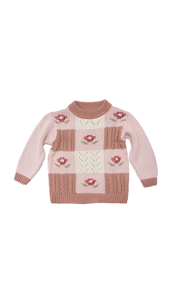  Wild Wawa Rose Patchwork Sweater In Rose. Size 2/3. Also In 5/6. 
