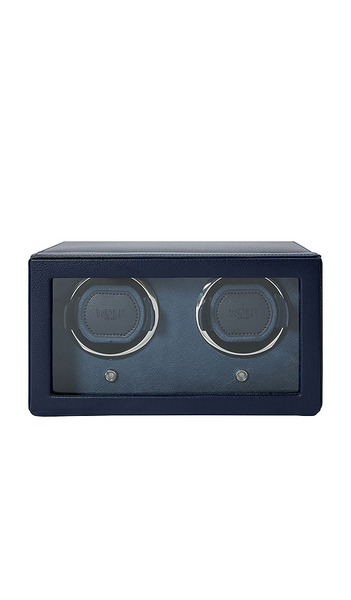  Wolf Cub Double Watch Winder With Cover In Navy. 