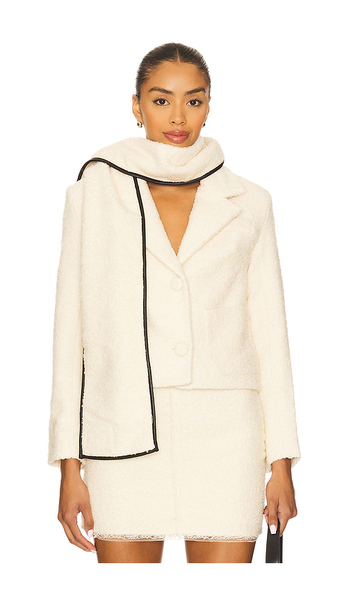  Zemeta Creamer Tweed Jacket In Ivory. Size S. Also In M. 