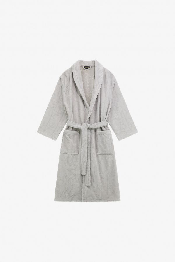 Roberto Cavalli Araldico Bathrobe -  Textiles Gray Xxl 