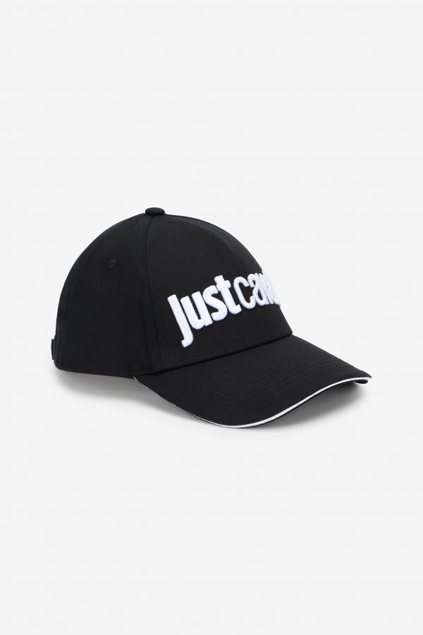  Roberto Cavalli Black Baseball Cap With Logo Embroidery - Male Bags & Accessories 899 Black+003 White Unica 