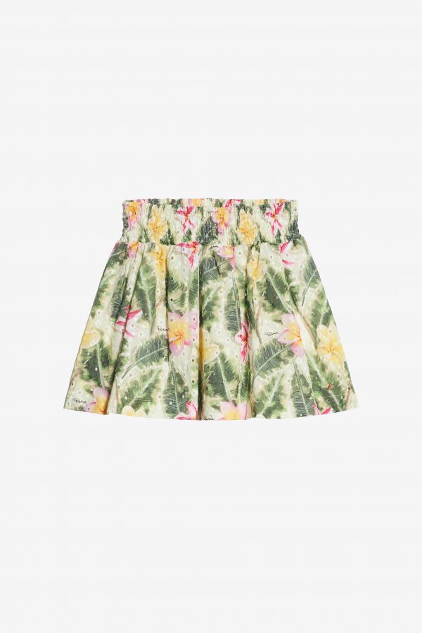  Roberto Cavalli Broderie Anglaise Skirt With Floral Print - Female Baby Girls (6m-3y) Light Green 03a 