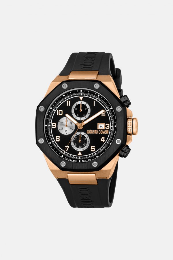  Roberto Cavalli Roberto Cavalli By Franck Muller Men Watch - Male Watches Rose Gold Black Blac Unica 