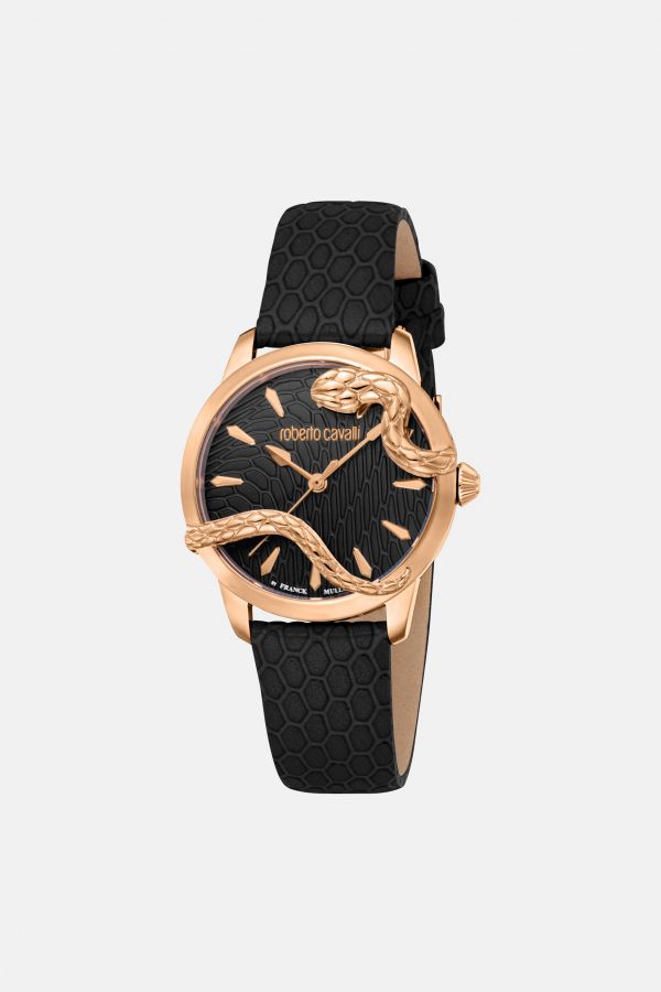  Roberto Cavalli Roberto Cavalli By Franck Muller Snake Core Watch - Female Watches Rose Gold Black Unica 