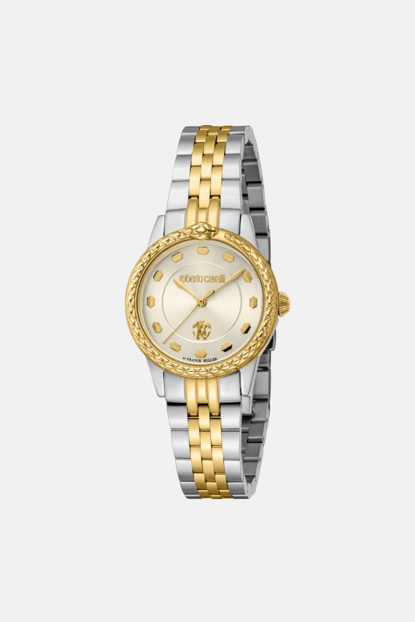  Roberto Cavalli Roberto Cavalli By Franck Muller Snake Core Watch - Female Watches Silver/gold 28~mm 