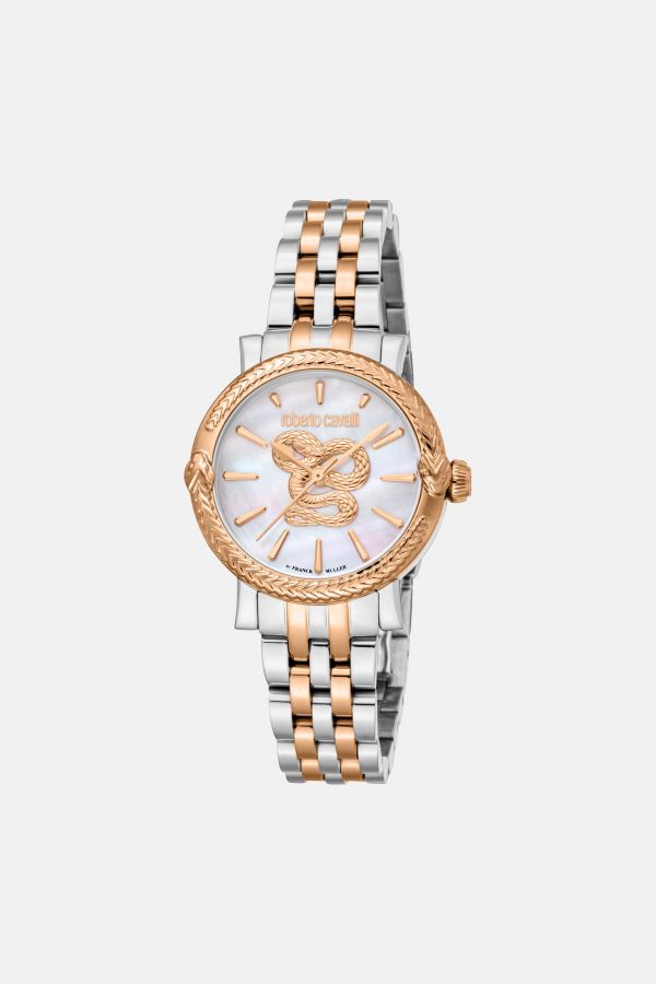  Roberto Cavalli Roberto Cavalli By Franck Muller Snake Watch - Female Watches Silver/rose Gold 30~mm 