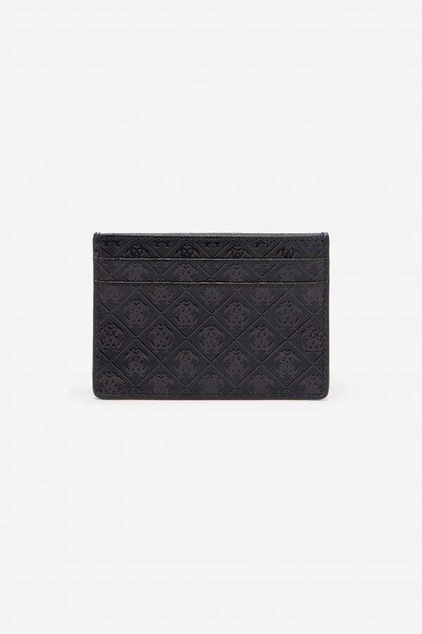  Roberto Cavalli Card Holder With All-over Mirror Snake Monogram - Male Promo Sale Fw2025 Black Unica 