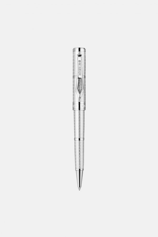  Roberto Cavalli Roberto Cavalli Chevron Ballpoint Pen, Silver Color -  Bags & Accessories Silver Unica 