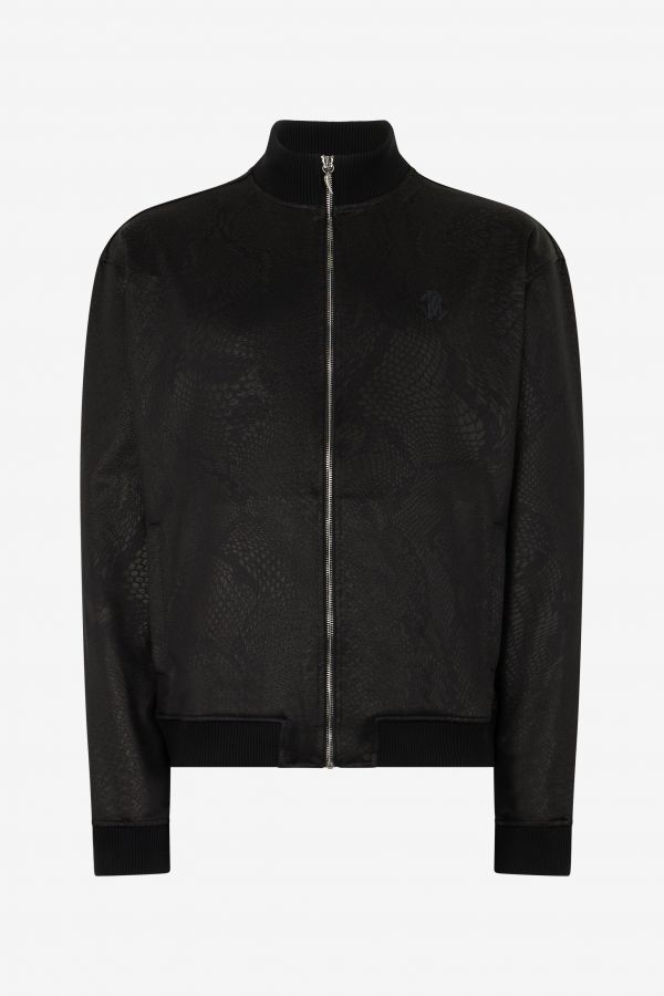  Roberto Cavalli Full-zip Sweatshirt With Python Print - Male Ready To Wear Black L 