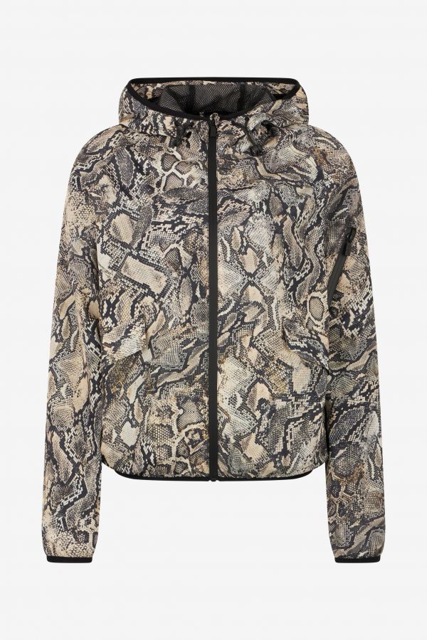  Roberto Cavalli Hooded Jacket With Python Print - Female Ready To Wear Corteccia 42 