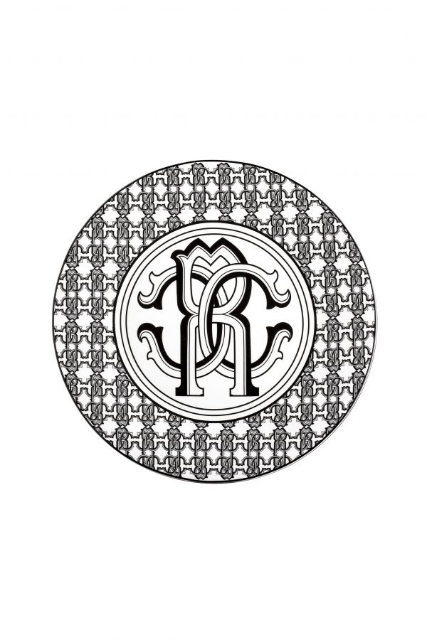  Roberto Cavalli Monogram Black Charger -  Plates Unica 
