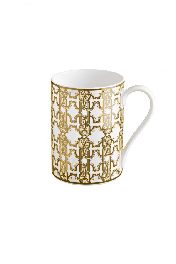  Roberto Cavalli Monogram Gold Mug In Gift Box -  Coffee & Tea Gold Unica 