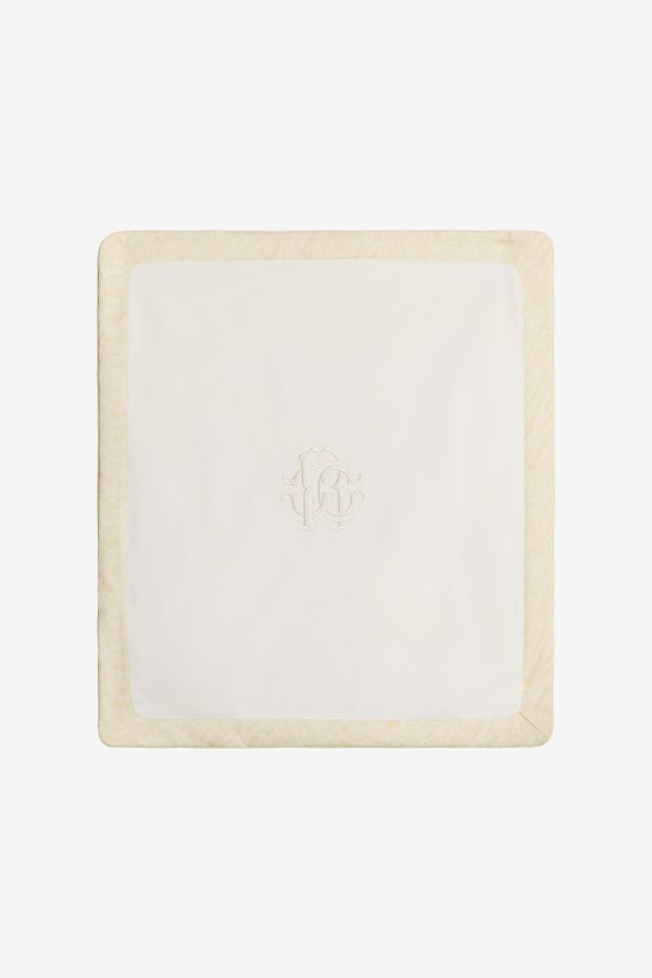  Roberto Cavalli Monogram Zebra Print Blanket -  Accessories Ivory Unica 