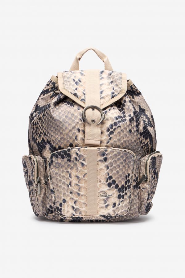  Roberto Cavalli Napoli Python Backpack -  Bags Light Brown Unica 