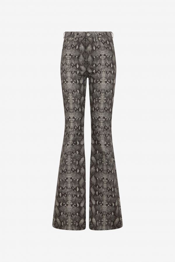  Roberto Cavalli Python Print Jeans - Female Ready To Wear Python Dark Grey 38 