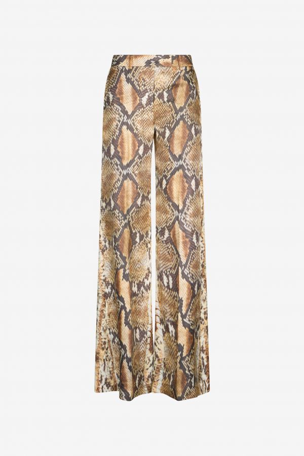  Roberto Cavalli Python Print Trousers - Female Ready To Wear Brown 40 
