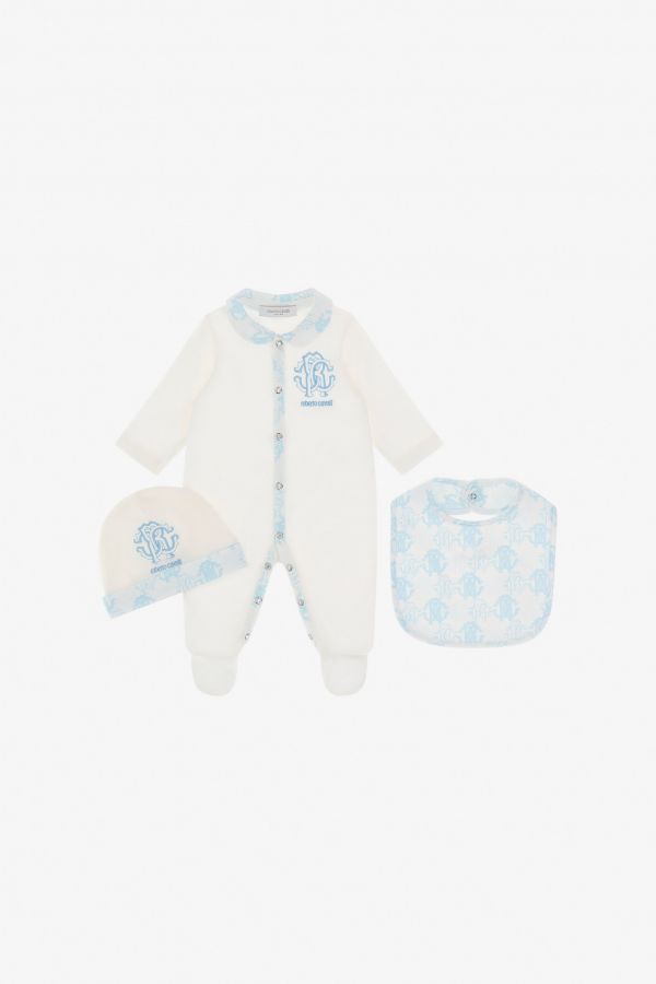  Roberto Cavalli Rc Monogram Set -  Ready To Wear Light Blue 12m 