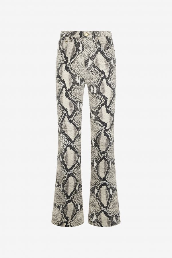  Roberto Cavalli Rock Jeans With Python Print - Female  Light Brown 38 