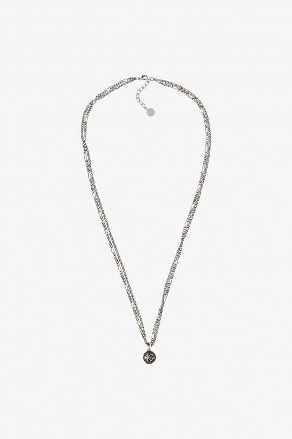 Roberto Cavalli Silver-tone Layered Necklace With Monogram Rc - Male Bags & Accessories Silver Unica 