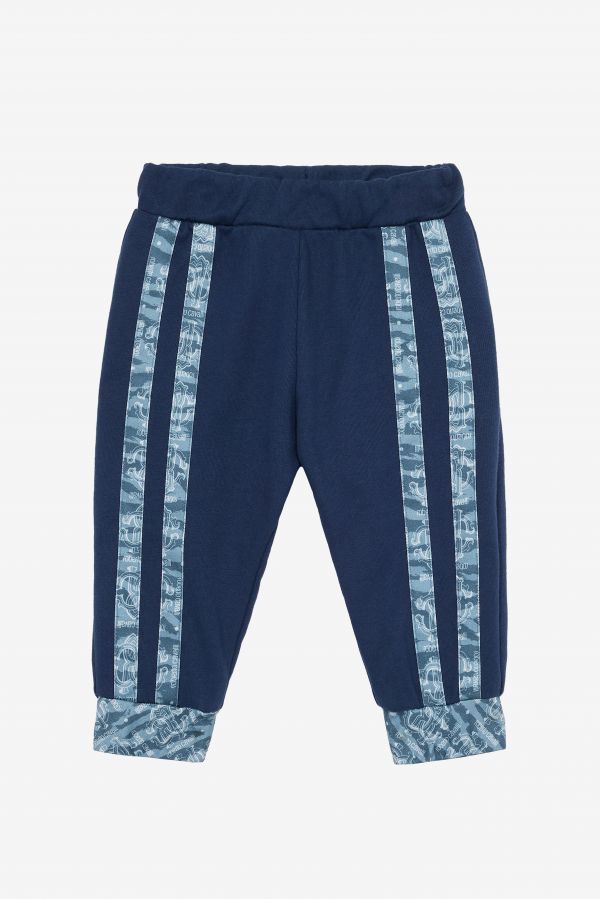  Roberto Cavalli Sport Pants With Contrasting Bands And Rc Monogram - Male Baby Boys (6m-3y) Dark Blue 02a 