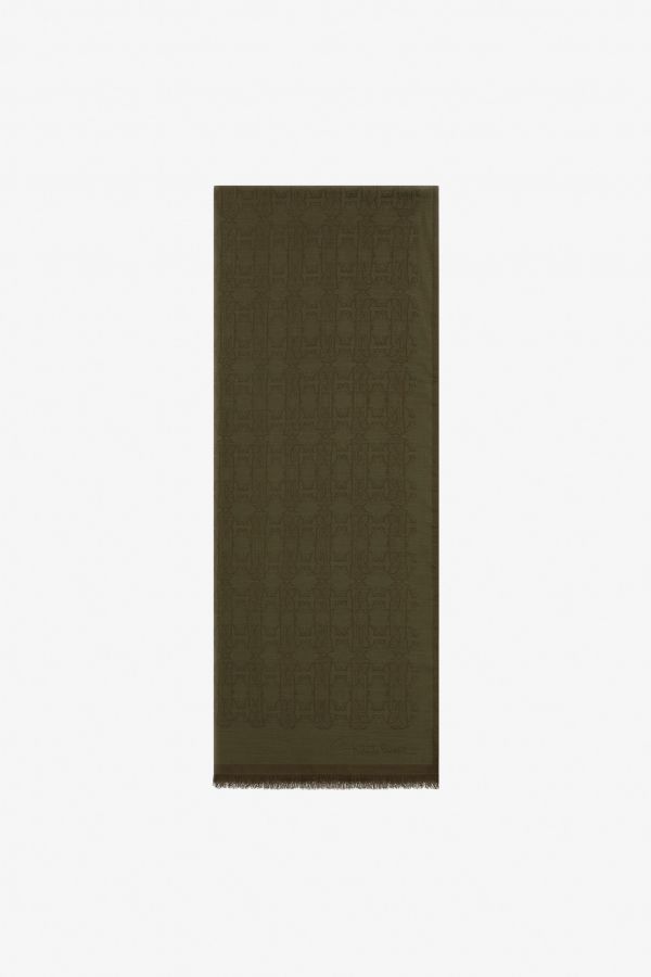  Roberto Cavalli Roberto Cavalli Stole With Rc Monogram Print - Female Scarves & Silks Dark Green Unica 