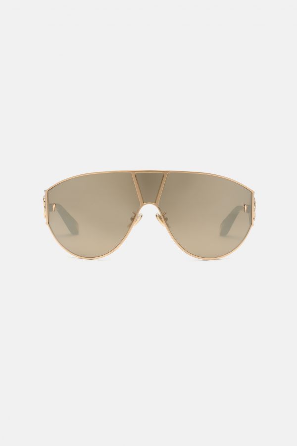  Roberto Cavalli Wide Mask Embellsihed By Two Small Fangs - Female  Brown Unica 