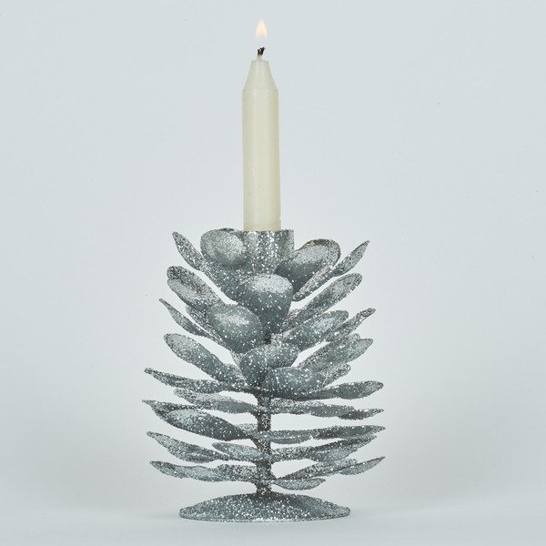 Bizzotto  Christmas Decorations P.candela 1p Pineal Argento H10  () 