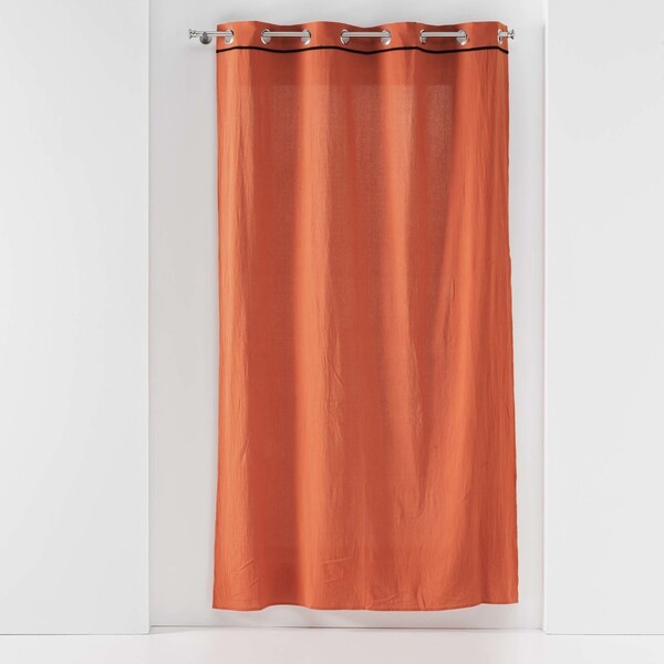 Douceur D Intérieur  Curtains, Blinds Rideau A Oeillets 135 X 240 Cm Coton Lave Linette Terracotta  () 