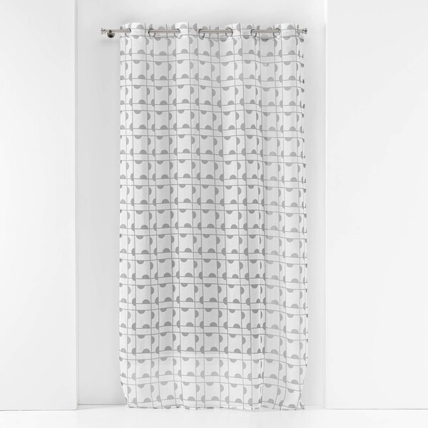  Douceur D Intérieur  Sheer Curtains Panneau A Oeillets 140 X 240 Cm Voile Sable Imprime Gabi Gris  () 