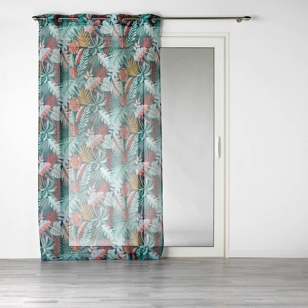  Douceur D Intérieur  Sheer Curtains Panneau A Oeillets 140 X 240 Cm Voile Sable Imprime Jacala Bleu  () 