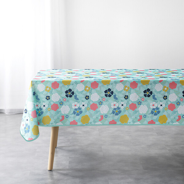  Douceur D Intérieur  Tablecloth Nappe Rectangle 150 X 240 Cm Polyester Imprime Lily Menthe  () 