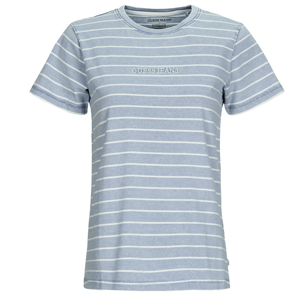  Guess  T Shirt Ss Cn Reg Yd Striped Tee  (women) 