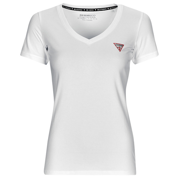  Guess  T Shirt Ss Vn Mini Triangle Tee  (women) 