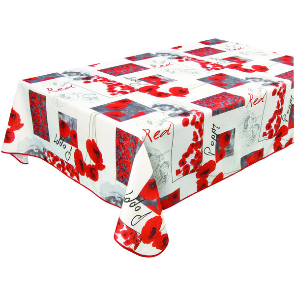  Habitable  Tablecloth Poppy - Blanc - 140x250 Cm  () 