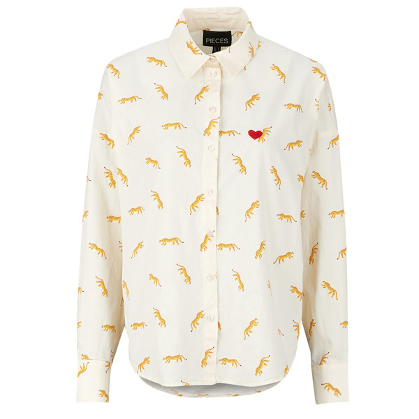  Pieces  Shirt Pcjanna Ls Loose Aop  (women) 