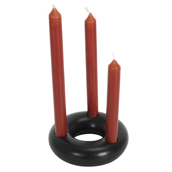 The Home Deco Factory  Candlesticks, Tealight Holders Support 3 Bougies Noir M24  () 