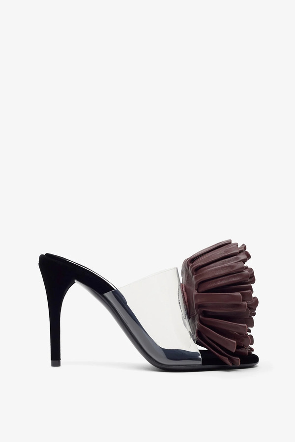  Alaïa Asymmetric Suede Pom Pom Sandals 