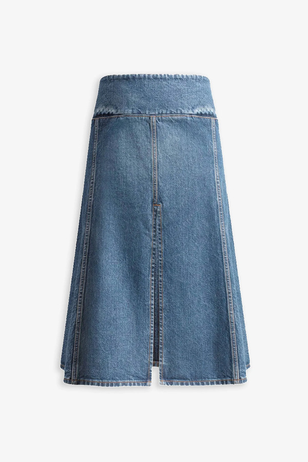  Alaïa Denim Slit Skirt 