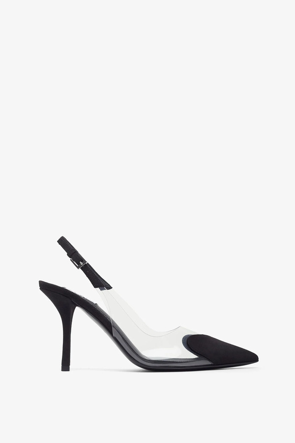  Alaïa Le Coeur 90 Black Slingbacks 