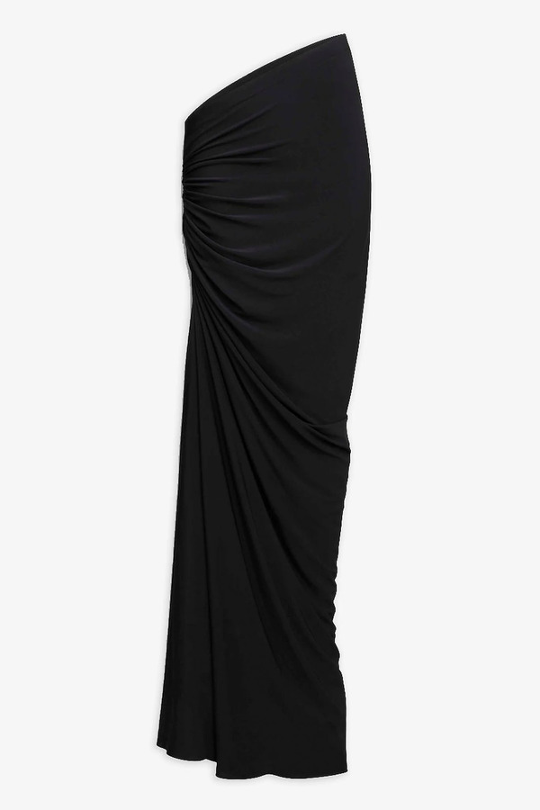  Alaïa Soft Jersey Draped Black Skirt 