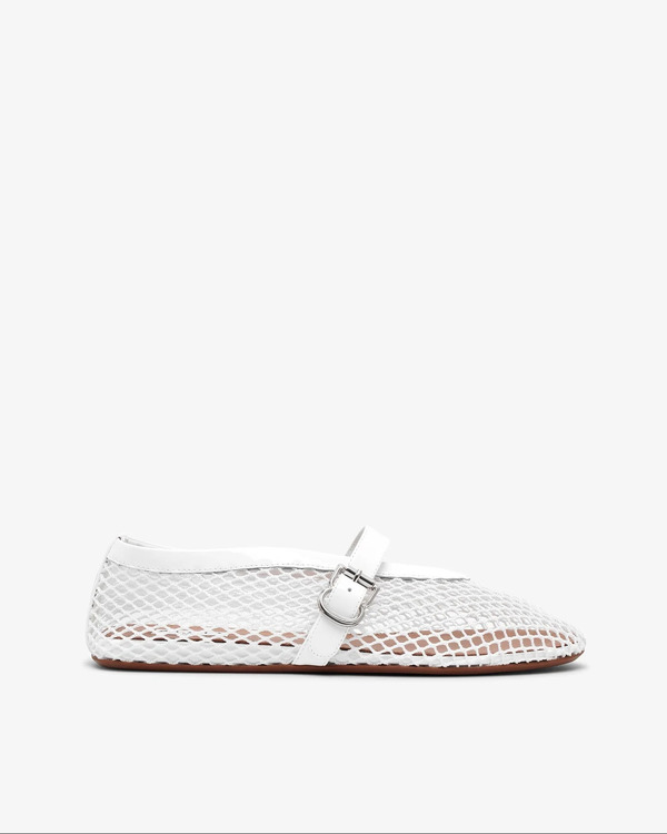  Alaïa White Mesh Ballet Flats 