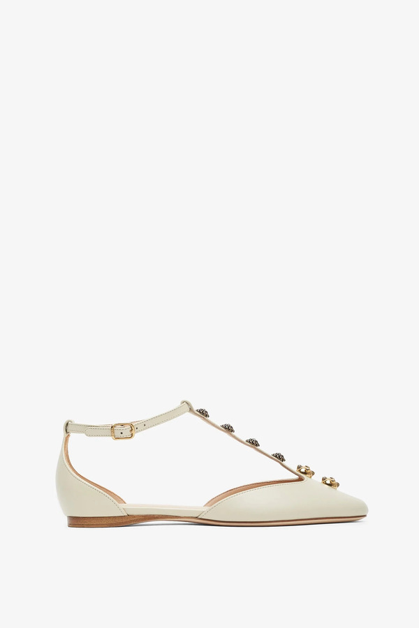  Chloé Celeste Eggshell Leather Ballerinas 