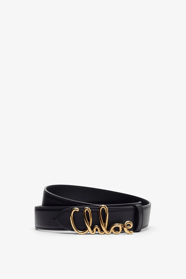 Chloé Chloe Iconic Black Leather Belt 