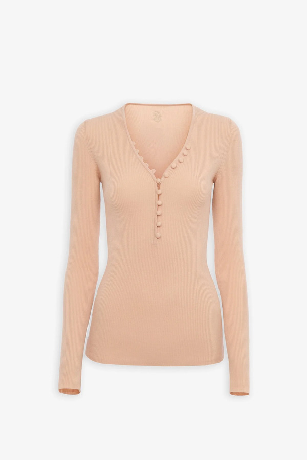  Chloé Henley Wool Knit Shirt 