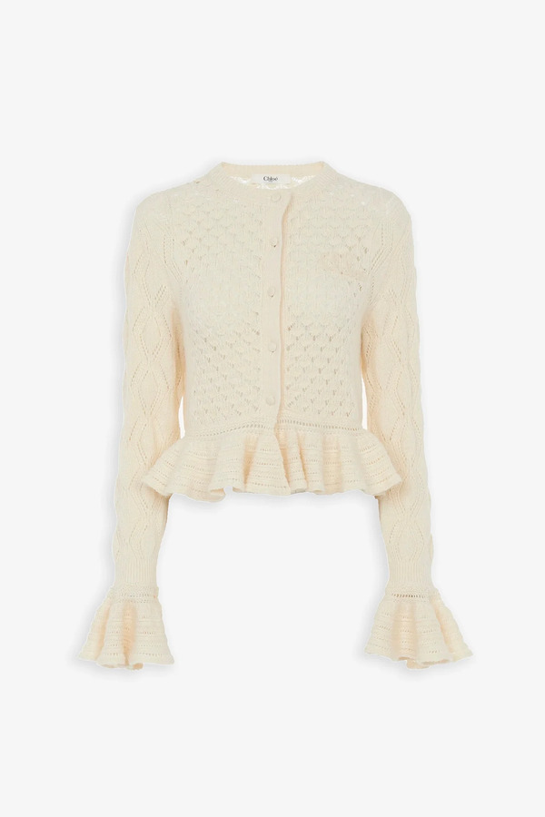  Chloé Ruffled Knit Cardigan 