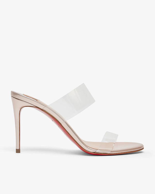  Christian Louboutin Just Nothing 85 Metallic Mules 