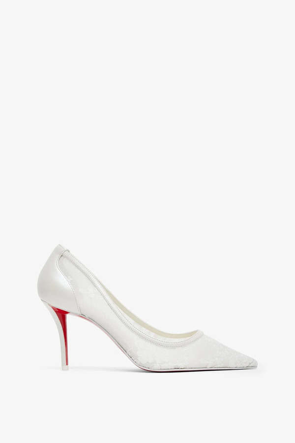  Christian Louboutin Miss Z 80 Ivory Lace Pumps 
