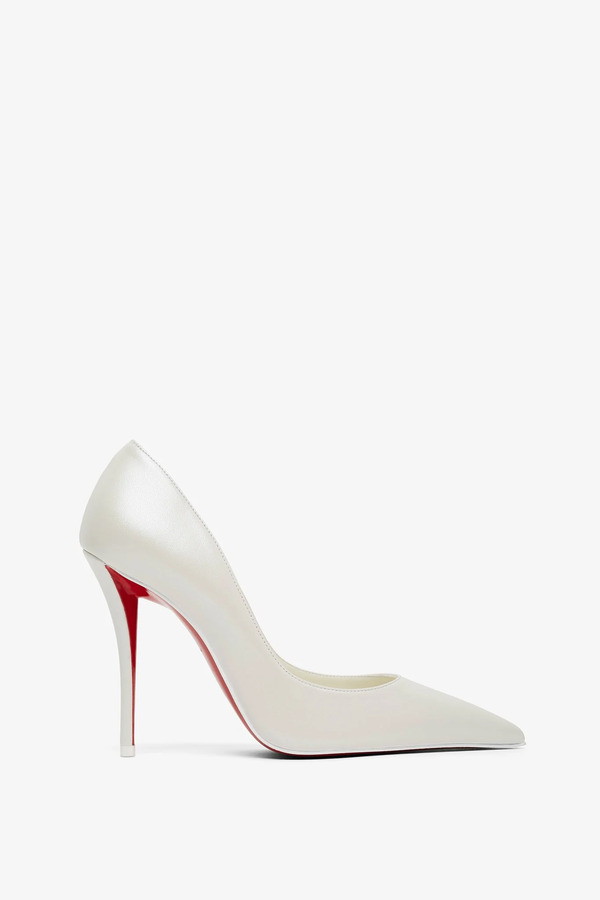  Christian Louboutin Miss Z 100 Ivory Leather Pumps 
