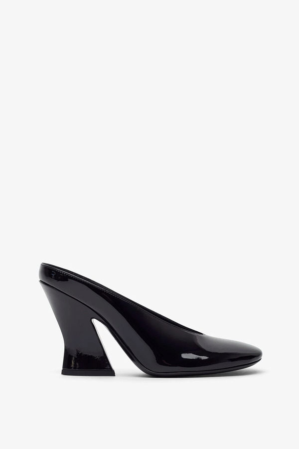  Givenchy Sculpted Heeled 95 Black Patent Mules 
